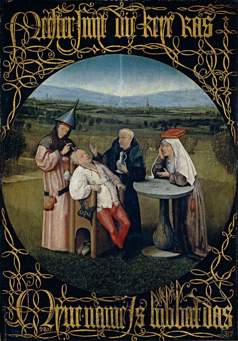 Босх «Извлечение камня глупости» (1475-1480) 