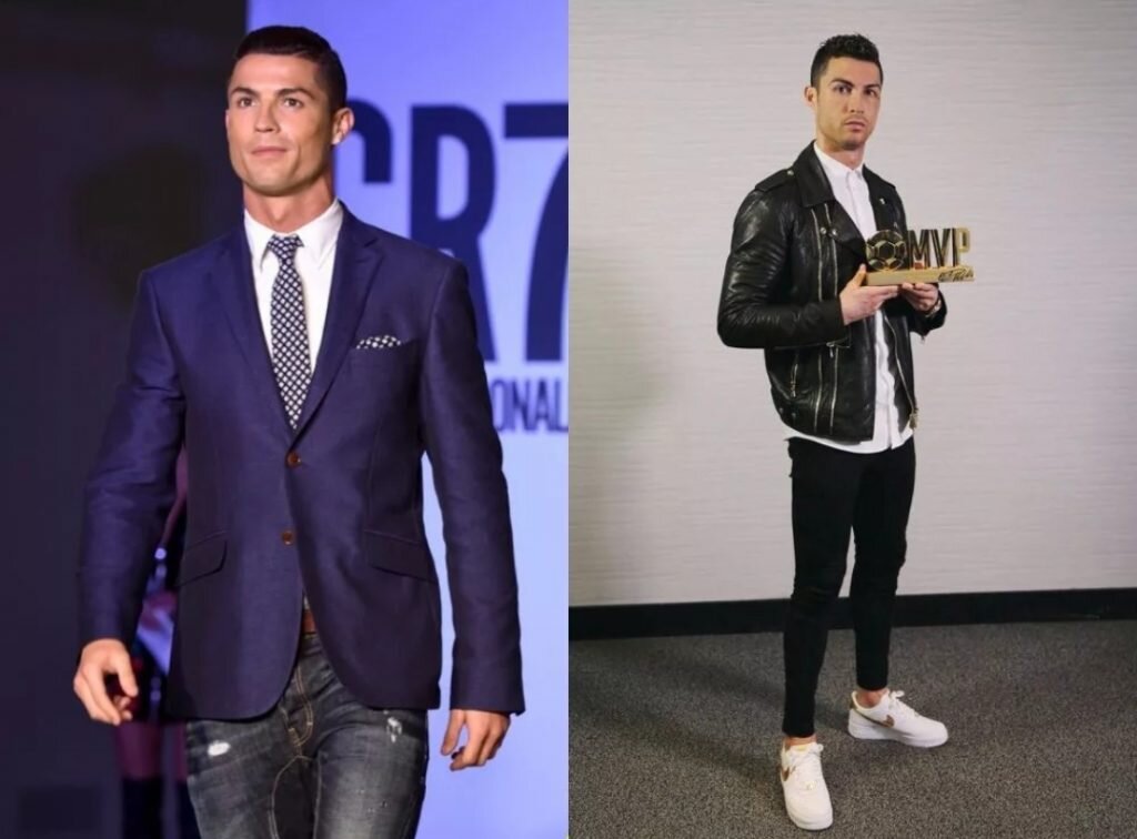 Криштиану роналду поменялся. Cristiano Ronaldo стиль. Cr7 Cristiano Ronaldo одежда. Криштиану Роналду стиль одежды 2017. Стиль Роналдо в 2005 году.