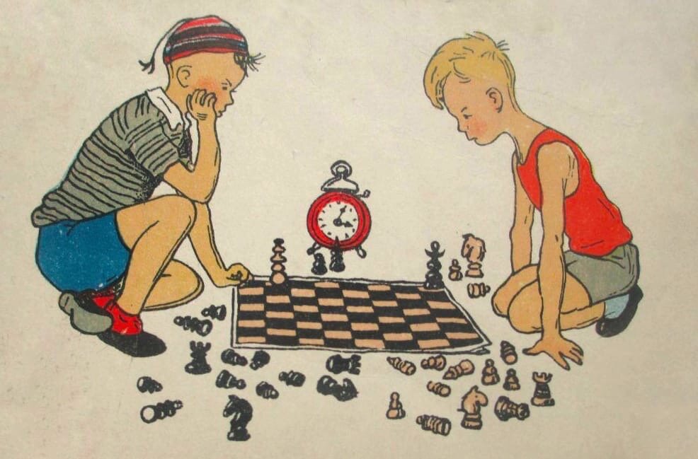 Почтовая карточка "Будущие гроссмейстеры". 1961-1963 гг. ГИМ