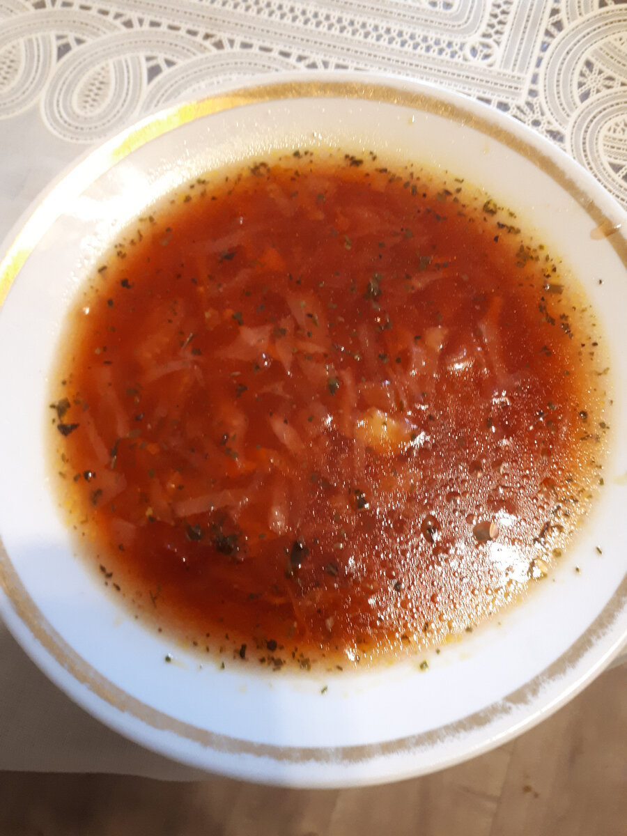 Борщ на куриных крылышках