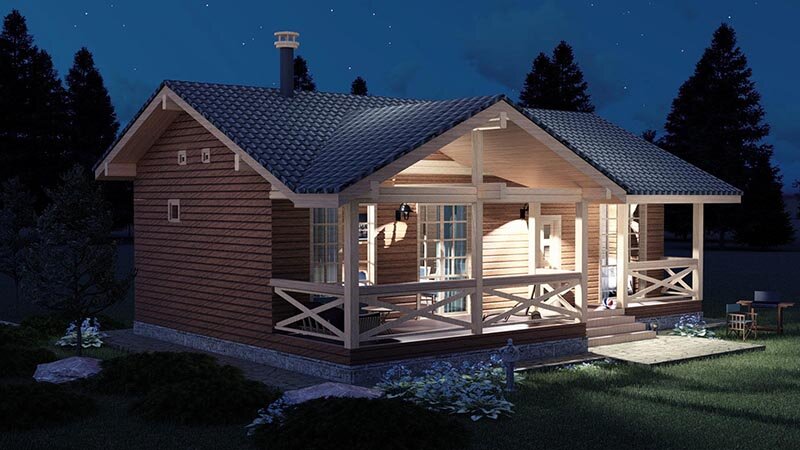 В дальнейшем этот домик сможет стать красивым дополнением (гостевым домом, хозблоком или баней) к большому дому.