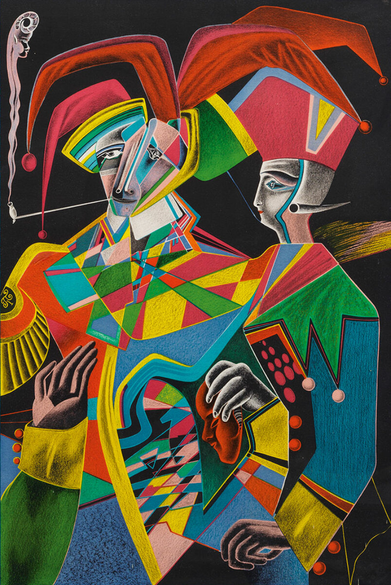 М. М. Шемякин. «Двойной портрет В. Нижинского». 1985. Литография