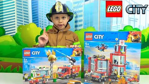 Tải video: LEGO CITY Пожарные части, машины, вертолёты  Пожарный Даник тушит пожары!