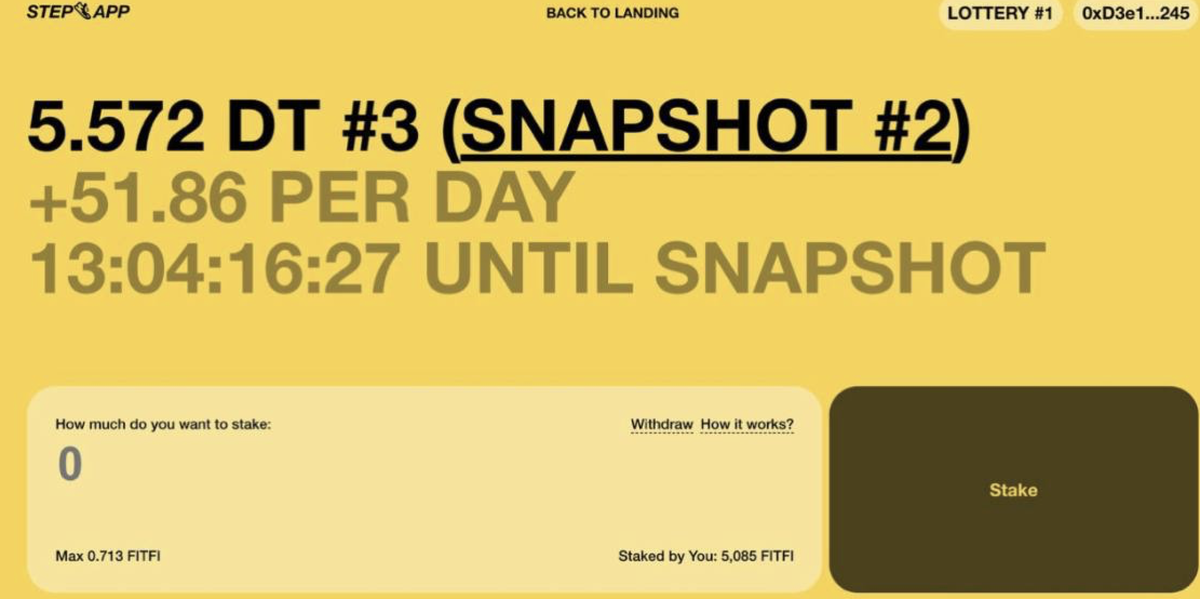 Step App (FITFI) - стейкинг - лотарея