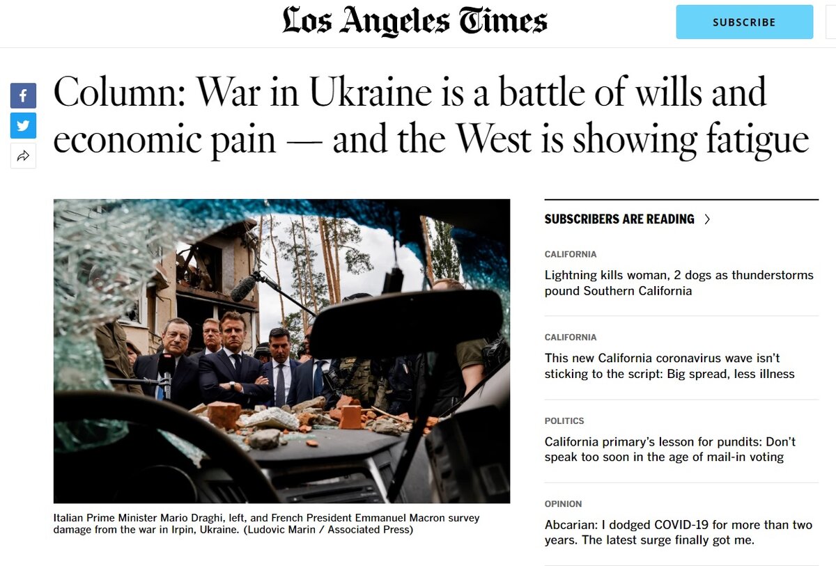 Los Angeles Times, страница сайта