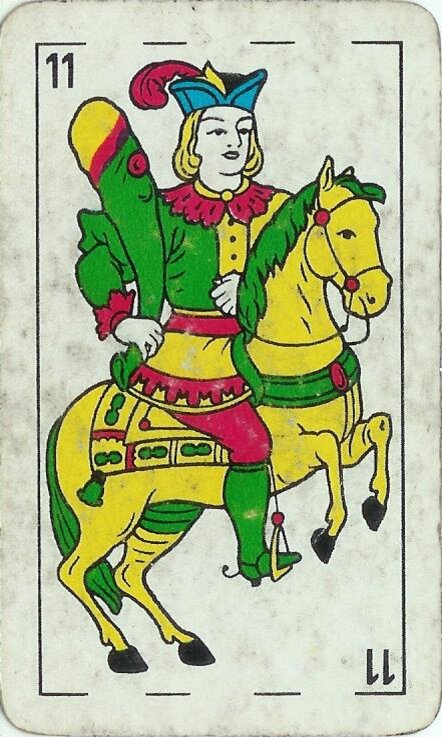 Bastos. https://commons.wikimedia.org/wiki/File:Bastos_Knight_spanishdeck.jpg
