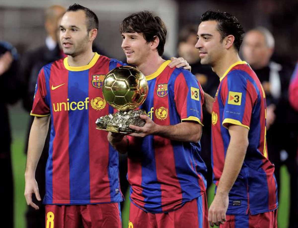 Андрес Иньеста, Лионель Месси, Хави