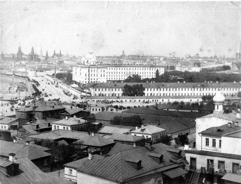 Панорама Москвы в сторону Воспитательного дома. Неизвестный автор, 1860 - 1870 год, г. Москва, из архива МАММ/МДФ.  