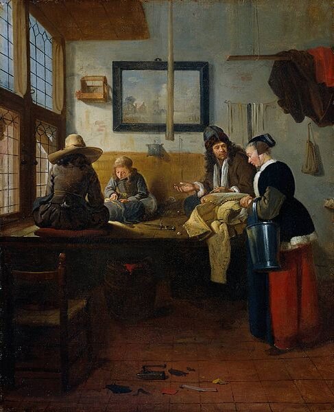 "В мастерской портного", Квирин ван Брекеленкам, 1661. Из коллекции Рейксмюсеума.