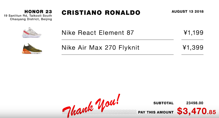 Cristiano ronaldo react element 270 discount