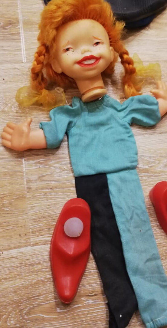 Кукла из СССР "Пеппи длинный чулок", город Киев, фабрика "Победа", УССР.