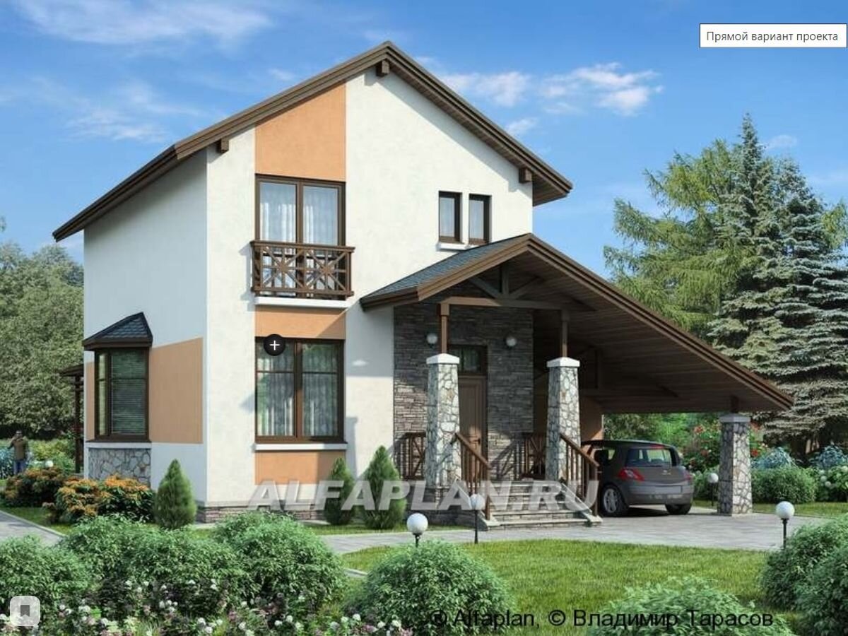 НА СЛАЙД-ШОУ 2 ФОТО: Проект загородного дома "Премьера" 79а, прямой вариант планировки