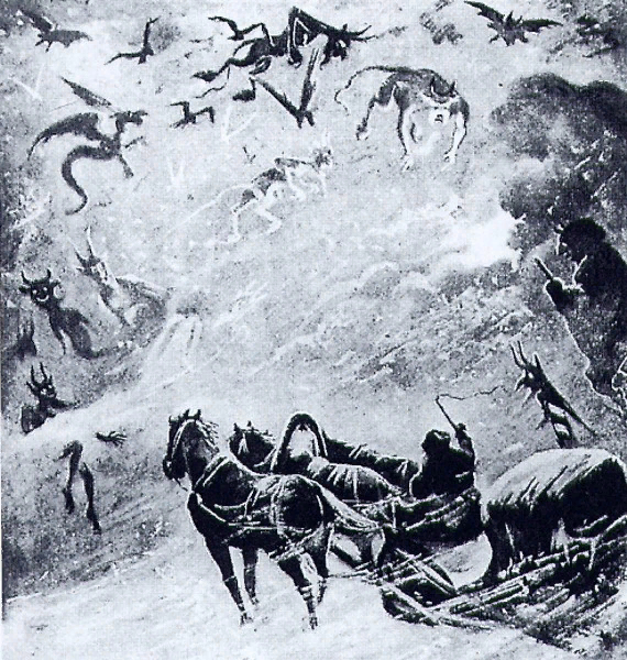 Иллюстрация к стихотворению Пушкина "Бесы".