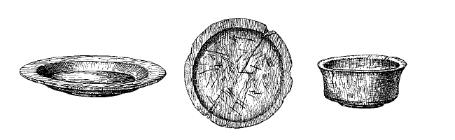 Слева направо: блюдо, тарелка, миска. Изделия из дерева.