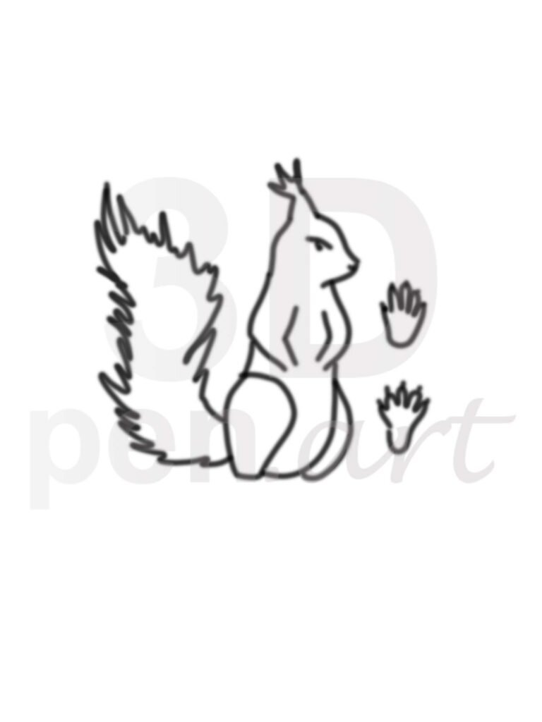 Белка 3D ручкой. Эскиз поделки