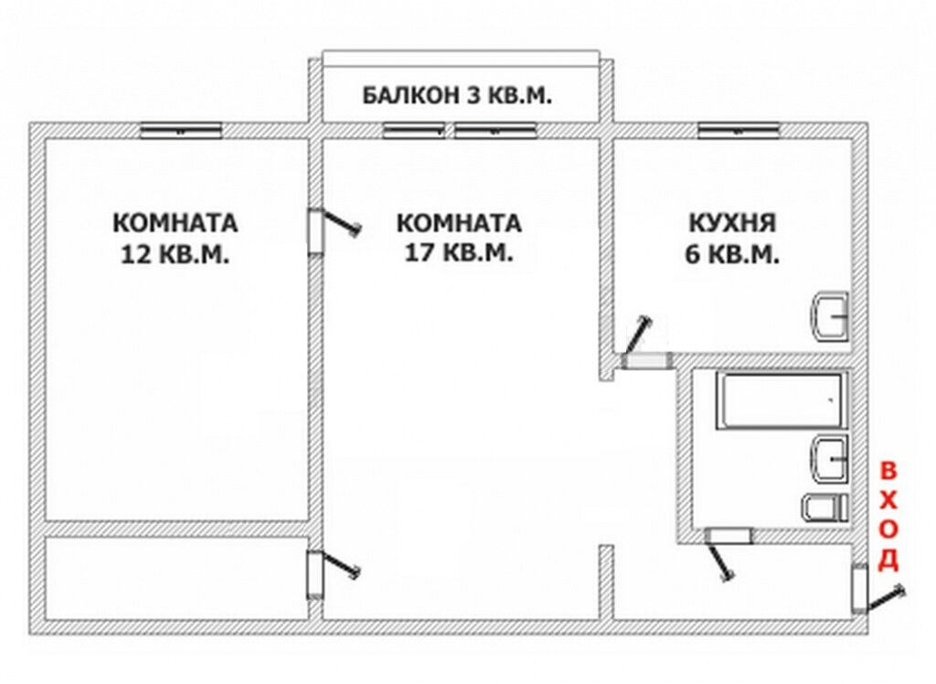 Дизайн-проект 2-комнатной квартиры 58.00 кв.м по адресу: ул. Сосенский стан, д. 17