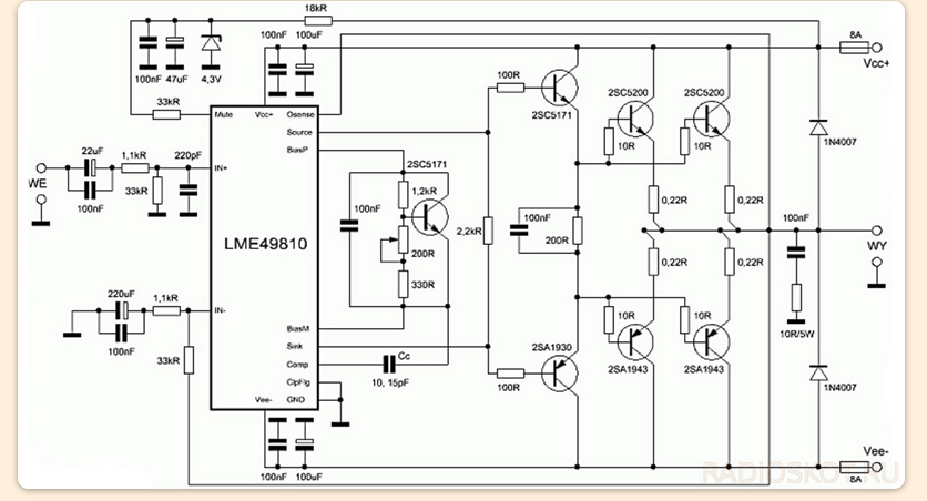 Lme49810 схема усилителя