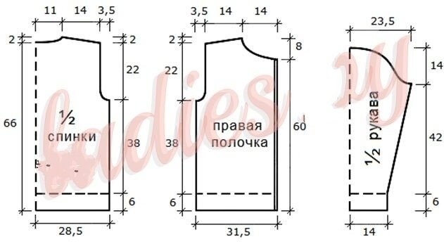 Выкройка свитера на молнии