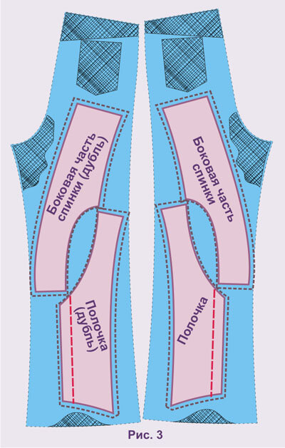 Детали жилета на ЗП старых джинсов
