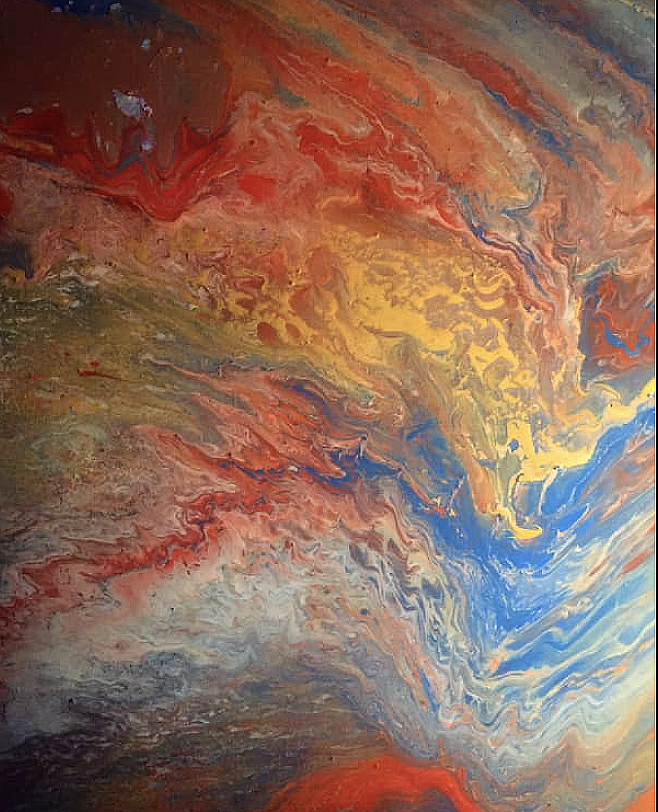 Акрил, клей ПВА, холст. Техника рисования заливкой