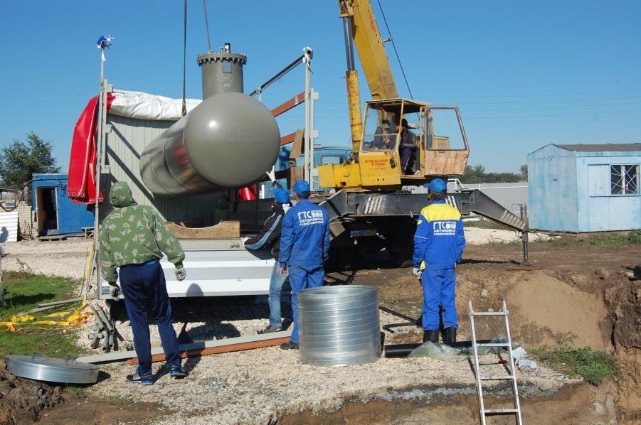 Монтаж газгольдера от ГТС Автоном