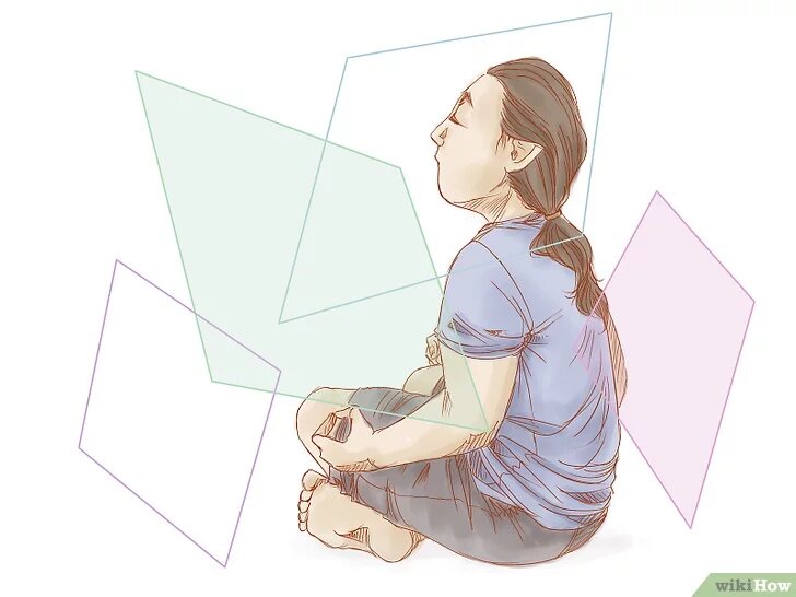 5 Сядьте в удобную позу. Очень важно чувствовать себя комфортно во время медитации, поэтому постарайтесь найти максимально удобную позицию.[8] Традиционно медитацию практикуют, сидя на полу на подушке в позе лотоса или полулотоса, однако если ваши ноги, бедра и поясница недостаточно гибкие, вам может быть неудобно. Выберите позу, в которой вам легко сохранять равновесие и вы способны сидеть ровно и прямо.