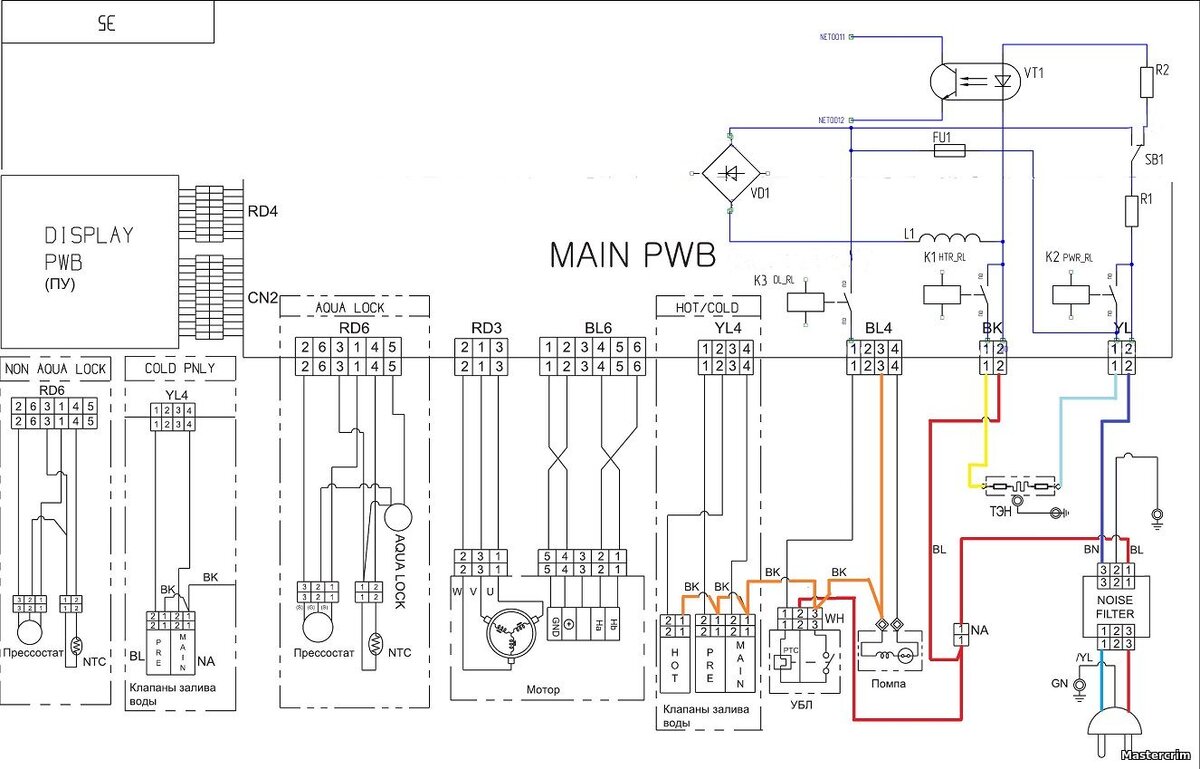Стиральная машина lg схема электрическая принципиальная