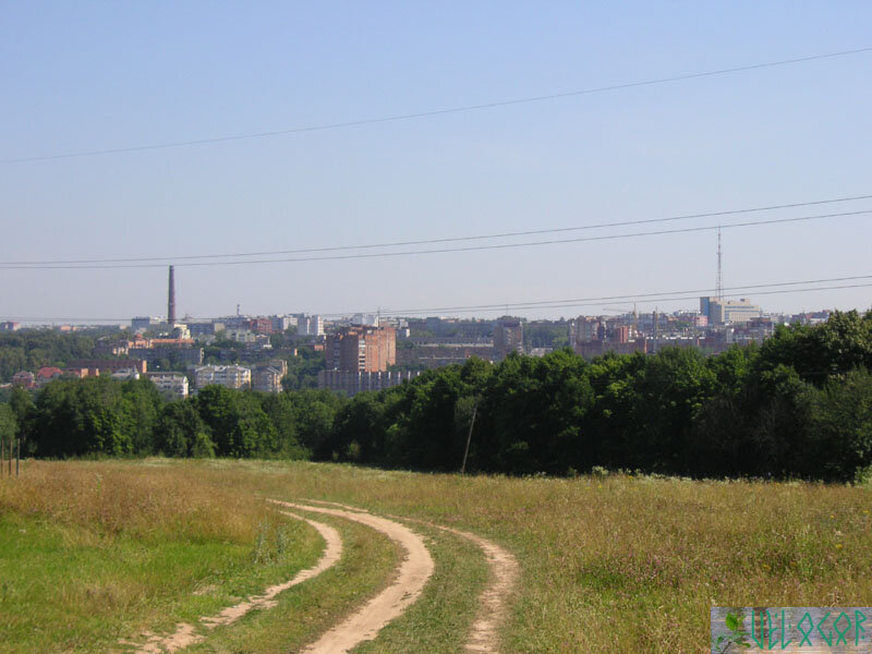 Калуга, Квань, ретро (сейчас поле застроено). Вид на левый берег Калуги.