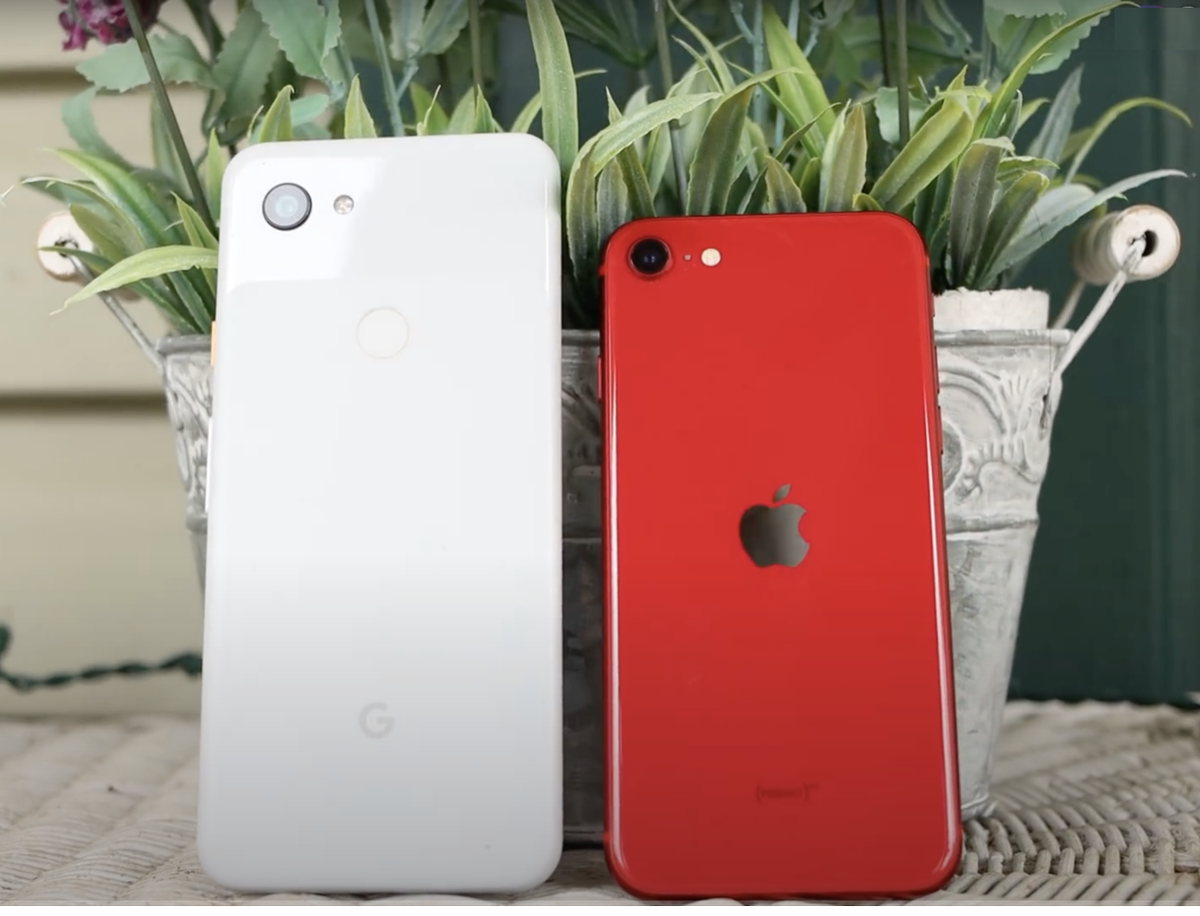 Google Pixel 3a и Apple iPhone SE 2020