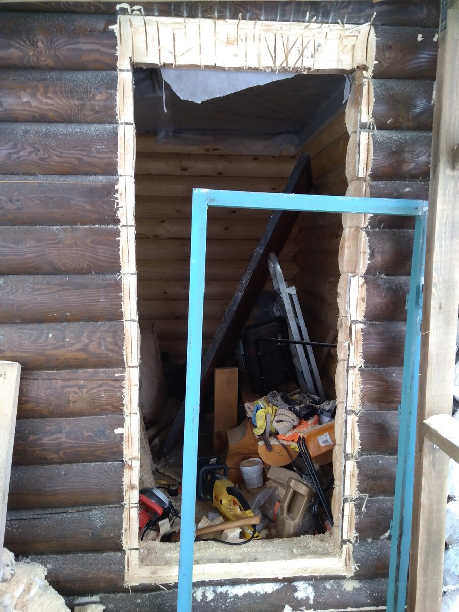 монтаж коробки железной двери 180*80