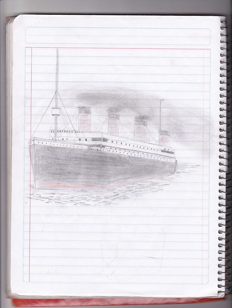 Титаник рисунок фломастерами