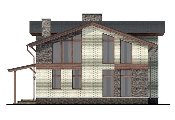 Правый фасад - "Чехия-4" Проект дома - КР-155