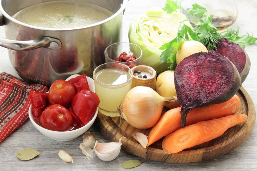 ингредиенты для приготовления борща