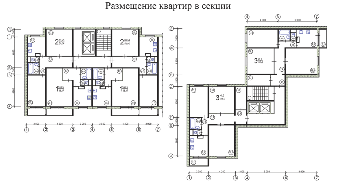 Планировки с размерами