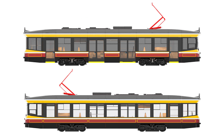 Внешний вид закупаемых трамвайных вагонов согласно конкурсной документации