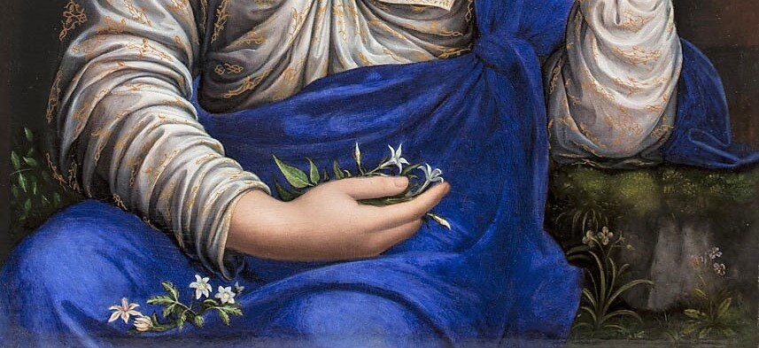 Мельци Франческо, «Флора», около 1520, фрагмент, холст (переведен с дерева), масло, 76 x 63 см, Государственный Эрмитаж, Санкт-Петербург