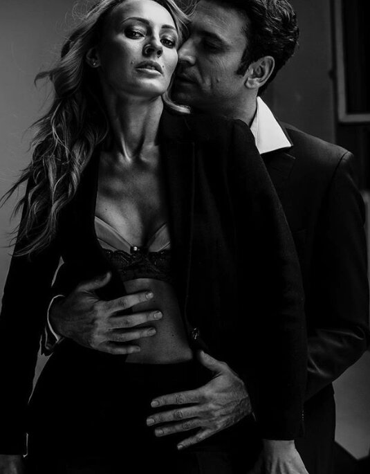 Антон и Елена Хабаровы до спектакля "Скамейка"