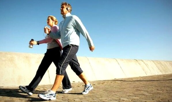 Схематичное сравнение нагрузки при ходьбе и беге