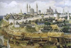 Чудо обретения Казанской иконы Божией Матери произошло 8 июля 1579 года, через несколько десятилетий после того, как Иван Грозный покорил Казанское ханство.
В июне 1579 года в Казани случился большой пожар, который уничтожил значительную часть деревянных городских построек, сгорела половина Казанского Кремля.
Мусульмане радовались бедам и говорили, что этот русский Бог прогневался на христиан. Но, как это и бывает обычно с Божиимпромыслом, пожар на самом деле стал началом распространения Православия в ханстве.
При пожаре пострадал и дом стрельца Даниила Онучина, который на прежнем месте собрался строить новое жилье. Работы уже практически начались, но его дочке Матроне, которой тогда было десять лет, во сне было явление Самой Божией Матери, Которая указала место, где под слоем земли лежала Ее икона, которая таким образом была спрятана православными исповедниками, чтобы уберечь образ от надругательства мусульманами. Богородица велела найти эту икону, но на слова девочки никто не обратил внимания, взрослые были заняты своими делами.
Три раза Святая Матерь являлась Матроне, снова и снова Она указывала место, где была спрятана чудесная икона. Девочке все-таки удалось уговорить свою мать помочь в поисках, и вот, наконец они вместе начали копать в указанном месте. И случилось чудо, икона была найдена!
На место, где была чудесным образом обретена святыня, прибыло все духовенство. Архиепископ Иеремия взял обретенный образ Богоматери и торжественно перенес Его в близлежащий храм во имя святителя Николая, а из него, отслужив молебен, святыня была перенесена Крестным ходом в самый первый православный храм Казани, который был построен по распоряжению Иоанна Грозного.
Сразу же Казанская икона Божьей Матери начала творить чудеса, во время Крестного хода прозрели два слепца –Никита и Иосиф.
Обретенной иконе Богоматери совсем скоро случилось стала народной святыней, ведь таким образом Святая Мария показала знамение всей Русской Церкви. Не единожды «Казанская» показывала дорогу к славе и победе православным воинам, защитникам земли русской, которые исполняли свой долг перед Богом и Родиной.