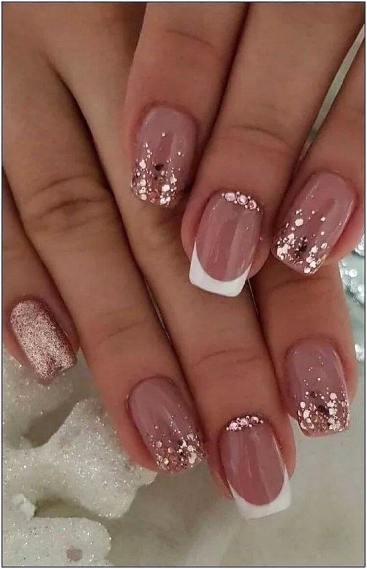 Зимний френч ❄️НОВОГОДНИЙ ФРЕНЧ МАНИКЮР❄️ВЫКЛАДНОЙ ФРЕНЧ #nailart #nails #маникюр2022 дизайн ногтей