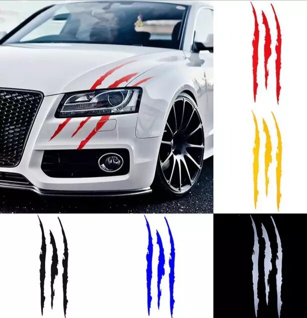 Автомобильная наклейка светоотражающая коготь монстра