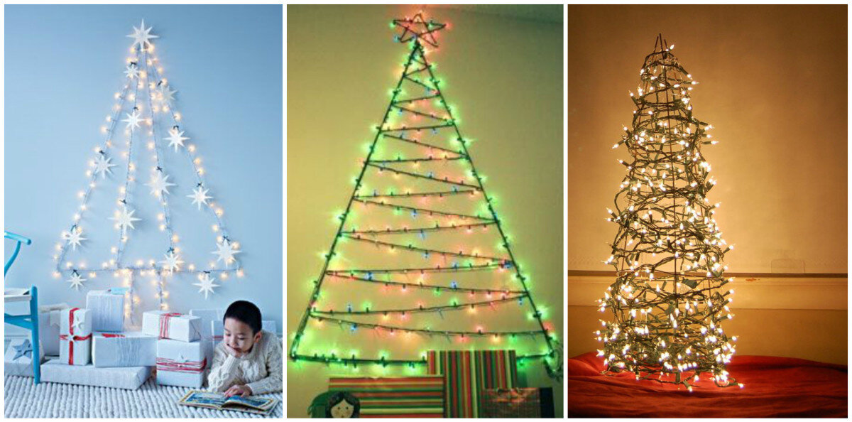 Новогодняя елка на стене своими руками: лучшие идеи для шикарного украшения дома