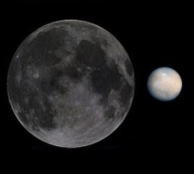 Сравнение размеров Цереры и Луны