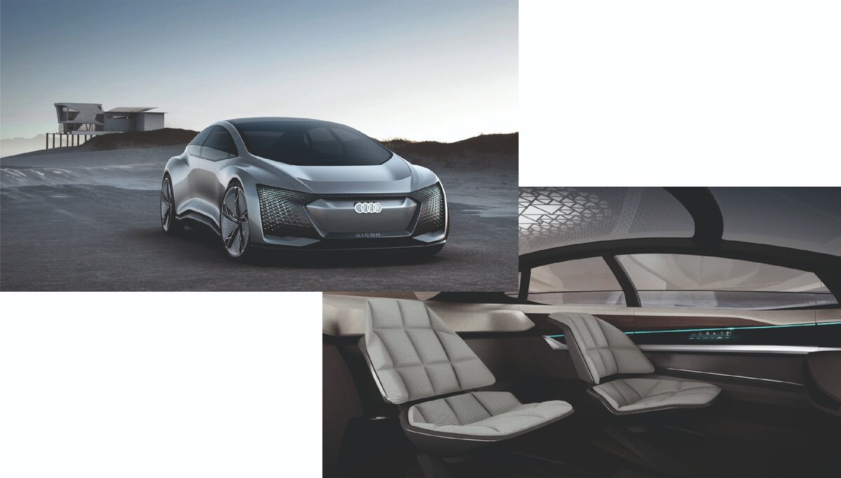 Audi AI: CON показывает мир завтрашнего дня, в котором преимущества индивидуального транспорта от двери до двери сочетаются с роскошной атмосферой салона первого класса авиакомпании.