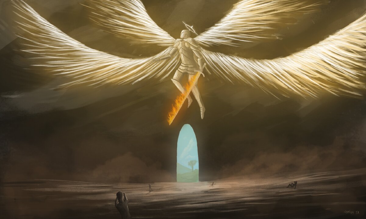 Особые условия содержания: Из-за природы SCP-001 особых условий содержания не требуется. Наблюдение за SCP-001 должно вестись постоянно, с безопасного расстояния (10+ километров от объекта) из специально выбранного места (Зона 0). Местоположение Зоны 0 известно только текущему Администратору SCP и одному Смотрителю, исповедующему авраамическую религию (O5-14), которому поручено наблюдать за SCP-001 из Зоны 0. Данный O5 уполномочен предпринимать любые необходимые действия, если SCP-001 активизируется, и должен немедленно Особые условия содержания: Из-за природы SCP-001 особых условий содержания не требуется. Наблюдение за SCP-001 должно вестись постоянно, с безопасного расстояния (10+ километров от объекта) из специально выбранного места (Зона 0). Местоположение Зоны 0 известно только текущему Администратору SCP и одному Смотрителю, исповедующему авраамическую религию (O5-14), которому поручено наблюдать за SCP-001 из Зоны 0. Данный O5 уполномочен предпринимать любые необходимые действия, если SCP-001 активизируется, и должен немедленно предупредить Администратора и других Смотрителей, если SCP-001 как-либо изменит своё поведение, поскольку это может означать начало конца света класса XK по сценарию «Патмос». 
Если SCP-001 каким-либо образом активизируется, персонал обязан немедленно ознакомиться с чрезвычайной процедурой «Патмос». Алгоритмы расшифровки для него содержатся в Зоне 0 у назначенного наблюдателя и должны быть переданы в офисы Фонда только в случае активизации SCP-001. Персоналу Фонда, представляющему ценность для одного или нескольких вариантов чрезвычайной процедуры «Патмос», рекомендуется следующее:

Хорошо разбираться в одной или нескольких организованных авраамических религиях.
Держать под рукой следующее снаряжение: святую воду, чётки, распятие, крест, молитвенный коврик или другой символ, освящённый епископом или священнослужителем авраамической религии столь же высокого ранга, копию Священного Писания авраамической религии (Тора, Библия, Коран) и стандартный переносной набор для чрезвычайных ситуаций (тревожный комплект).
В случае развития сценария «Тысячелетний восторг» всему ценному персоналу необходимо назначить вторичных сотрудников, не исповедующих авраамических религий, и проинформировать их о местоположении главной копии плана действий «Патмос» и средств защиты от деструктивного мемагента. Эти вторичные сотрудники должны находиться в состоянии полной готовности, чтобы по мере необходимости занять место основного персонала.
Ознакомиться со всеми другими SCP-объектами, которые могут привести к концу света класса XK по сценарию «Патмос».
Описание: SCP-001 – это гуманоидное существо ростом приблизительно семьсот (700) локтей (315 метров), находящееся на скрытом участке возле пересечения рек Тигр и Евфрат. О нём известно следующее:

Из плеч, спины, висков, лодыжек и запястий существа исходит множество светящихся придатков, похожих на крылья. Их количество колеблется, большинство наблюдателей называет число от двух (2) до ста восьми (108), однако чаще всего их четыре (4).
Оружие, предположительно меч или нож (SCP-001-2). Оно, похоже, испускает пламя, температура которого может сравниться с солнечной, судя по спектрографическому анализу, хотя окружающее пространство не испытывает разрушительных последствий от сильной жары. Любое существо, подошедшее на расстояние 1 километра до SCP-001, немедленно уничтожается этим оружием. Все враждебные действия, направленные на SCP-001, приводили к уничтожению атакующего, независимо от расстояния до него (см. отчёт об инциденте: «Эксперимент с подлодкой в Индийском океане» от 26 декабря 2004).
SCP-001 стоит со склонённой головой в молитвенной позе с SCP-001-2, удерживаемом перед собой в обеих руках. С начала ведения записей Основателем более [ДАННЫЕ ИЗМЕНЕНЫ] лет назад SCP-001 не сменил позы.
Люди, контактировавшие с SCP-001, докладывали о голосе в их голове, отдающем приказы, которым нельзя не повиноваться. Самый частый приказ это «ЗАБУДЬ», после которого субъект уходит от SCP-001, забыв о том, что видел его. В редких случаях, однако, отдавались другие приказы: самый известный из них был дан Основателю («ГОТОВЬСЯ») и привёл к тому, что Основатель создал [ДАННЫЕ ИЗМЕНЕНЫ] для описания и содержания всех возможных сверхъестественных и/или паранормальных артефактов, которые представляют серьёзную угрозу существованию человечества. Данная организация в настоящее время известна как Фонд SCP.
Наблюдатели докладывали о том, что SCP-001 стоит перед огромными вратами. Фотосъёмка дальнего действия показала, что за вратами находится пасторальная роща, в которой находится множество существ, похожих на SCP-001, а также несколько фруктовых деревьев неизвестного вида. Стоит особо отметить два огромных плодовых дерева, находящихся, по всей видимости, в центре рощи: одно, судя по всему, является обычной яблоней, на втором же растут плоды, неизвестные на Земле и описанные как [ДАННЫЕ УДАЛЕНЫ].
Общеизвестна вера Основателя в то, что врата, охраняемые SCP-001, могут быть вратами в [УДАЛЕНО]. Эта вера основывается на связи между древними вавилонскими текстами и свитками Мёртвого моря. В этом случае сущность, известная как SCP-001, может быть [УДАЛЕНО].

Особые условия содержания: Из-за природы SCP-001 особых условий содержания не требуется. Наблюдение за SCP-001 должно вестись постоянно, с безопасного расстояния (10+ километров от объекта) из специально выбранного места (Зона 0). Местоположение Зоны 0 известно только текущему Администратору SCP и одному Смотрителю, исповедующему авраамическую религию (O5-14), которому поручено наблюдать за SCP-001 из Зоны 0. Данный O5 уполномочен предпринимать любые необходимые действия, если SCP-001 активизируется, и должен немедленно предупредить Администратора и других Смотрителей, если SCP-001 как-либо изменит своё поведение, поскольку это может означать начало конца света класса XK по сценарию «Патмос». 
Если SCP-001 каким-либо образом активизируется, персонал обязан немедленно ознакомиться с чрезвычайной процедурой «Патмос». Алгоритмы расшифровки для него содержатся в Зоне 0 у назначенного наблюдателя и должны быть переданы в офисы Фонда только в случае активизации SCP-001. Персоналу Фонда, представляющему ценность для одного или нескольких вариантов чрезвычайной процедуры «Патмос», рекомендуется следующее:

Хорошо разбираться в одной или нескольких организованных авраамических религиях.
Держать под рукой следующее снаряжение: святую воду, чётки, распятие, крест, молитвенный коврик или другой символ, освящённый епископом или священнослужителем авраамической религии столь же высокого ранга, копию Священного Писания авраамической религии (Тора, Библия, Коран) и стандартный переносной набор для чрезвычайных ситуаций (тревожный комплект).
В случае развития сценария «Тысячелетний восторг» всему ценному персоналу необходимо назначить вторичных сотрудников, не исповедующих авраамических религий, и проинформировать их о местоположении главной копии плана действий «Патмос» и средств защиты от деструктивного мемагента. Эти вторичные сотрудники должны находиться в состоянии полной готовности, чтобы по мере необходимости занять место основного персонала.
Ознакомиться со всеми другими SCP-объектами, которые могут привести к концу света класса XK по сценарию «Патмос».
Описание: SCP-001 – это гуманоидное существо ростом приблизительно семьсот (700) локтей (315 метров), находящееся на скрытом участке возле пересечения рек Тигр и Евфрат. О нём известно следующее:

Из плеч, спины, висков, лодыжек и запястий существа исходит множество светящихся придатков, похожих на крылья. Их количество колеблется, большинство наблюдателей называет число от двух (2) до ста восьми (108), однако чаще всего их четыре (4).
Оружие, предположительно меч или нож (SCP-001-2). Оно, похоже, испускает пламя, температура которого может сравниться с солнечной, судя по спектрографическому анализу, хотя окружающее пространство не испытывает разрушительных последствий от сильной жары. Любое существо, подошедшее на расстояние 1 километра до SCP-001, немедленно уничтожается этим оружием. Все враждебные действия, направленные на SCP-001, приводили к уничтожению атакующего, независимо от расстояния до него (см. отчёт об инциденте: «Эксперимент с подлодкой в Индийском океане» от 26 декабря 2004).
SCP-001 стоит со склонённой головой в молитвенной позе с SCP-001-2, удерживаемом перед собой в обеих руках. С начала ведения записей Основателем более [ДАННЫЕ ИЗМЕНЕНЫ] лет назад SCP-001 не сменил позы.
Люди, контактировавшие с SCP-001, докладывали о голосе в их голове, отдающем приказы, которым нельзя не повиноваться. Самый частый приказ это «ЗАБУДЬ», после которого субъект уходит от SCP-001, забыв о том, что видел его. В редких случаях, однако, отдавались другие приказы: самый известный из них был дан Основателю («ГОТОВЬСЯ») и привёл к тому, что Основатель создал [ДАННЫЕ ИЗМЕНЕНЫ] для описания и содержания всех возможных сверхъестественных и/или паранормальных артефактов, которые представляют серьёзную угрозу существованию человечества. Данная организация в настоящее время известна как Фонд SCP.
Наблюдатели докладывали о том, что SCP-001 стоит перед огромными вратами. Фотосъёмка дальнего действия показала, что за вратами находится пасторальная роща, в которой находится множество существ, похожих на SCP-001, а также несколько фруктовых деревьев неизвестного вида. Стоит особо отметить два огромных плодовых дерева, находящихся, по всей видимости, в центре рощи: одно, судя по всему, является обычной яблоней, на втором же растут плоды, неизвестные на Земле и описанные как [ДАННЫЕ УДАЛЕНЫ].
Общеизвестна вера Основателя в то, что врата, охраняемые SCP-001, могут быть вратами в [УДАЛЕНО]. Эта вера основывается на связи между древними вавилонскими текстами и свитками Мёртвого моря. В этом случае сущность, известная как SCP-001, может быть [УДАЛЕНО].

Если SCP-001 каким-либо образом активизируется, персонал обязан немедленно ознакомиться с чрезвычайной процедурой «Патмос». Алгоритмы расшифровки для него содержатся в Зоне 0 у назначенного наблюдателя и должны быть переданы в офисы Фонда только в случае активизации SCP-001. Персоналу Фонда, представляющему ценность для одного или нескольких вариантов чрезвычайной процедуры «Патмос», рекомендуется следующее:

Хорошо разбираться в одной или нескольких организованных авраамических религиях.
Держать под рукой следующее снаряжение: святую воду, чётки, распятие, крест, молитвенный коврик или другой символ, освящённый епископом или священнослужителем авраамической религии столь же высокого ранга, копию Священного Писания авраамической религии (Тора, Библия, Коран) и стандартный переносной набор для чрезвычайных ситуаций (тревожный комплект).
В случае развития сценария «Тысячелетний восторг» всему ценному персоналу необходимо назначить вторичных сотрудников, не исповедующих авраамических религий, и проинформировать их о местоположении главной копии плана действий «Патмос» и средств защиты от деструктивного мемагента. Эти вторичные сотрудники должны находиться в состоянии полной готовности, чтобы по мере необходимости занять место основного персонала.
Ознакомиться со всеми другими SCP-объектами, которые могут привести к концу света класса XK по сценарию «Патмос».
Описание: SCP-001 – это гуманоидное существо ростом приблизительно семьсот (700) локтей (315 метров), находящееся на скрытом участке возле пересечения рек Тигр и Евфрат. О нём известно следующее:

Из плеч, спины, висков, лодыжек и запястий существа исходит множество светящихся придатков, похожих на крылья. Их количество колеблется, большинство наблюдателей называет число от двух (2) до ста восьми (108), однако чаще всего их четыре (4).
Оружие, предположительно меч или нож (SCP-001-2). Оно, похоже, испускает пламя, температура которого может сравниться с солнечной, судя по спектрографическому анализу, хотя окружающее пространство не испытывает разрушительных последствий от сильной жары. Любое существо, подошедшее на расстояние 1 километра до SCP-001, немедленно уничтожается этим оружием. Все враждебные действия, направленные на SCP-001, приводили к уничтожению атакующего, независимо от расстояния до него (см. отчёт об инциденте: «Эксперимент с подлодкой в Индийском океане» от 26 декабря 2004).
SCP-001 стоит со склонённой головой в молитвенной позе с SCP-001-2, удерживаемом перед собой в обеих руках. С начала ведения записей Основателем более [ДАННЫЕ ИЗМЕНЕНЫ] лет назад SCP-001 не сменил позы.
Люди, контактировавшие с SCP-001, докладывали о голосе в их голове, отдающем приказы, которым нельзя не повиноваться. Самый частый приказ это «ЗАБУДЬ», после которого субъект уходит от SCP-001, забыв о том, что видел его. В редких случаях, однако, отдавались другие приказы: самый известный из них был дан Основателю («ГОТОВЬСЯ») и привёл к тому, что Основатель создал [ДАННЫЕ ИЗМЕНЕНЫ] для описания и содержания всех возможных сверхъестественных и/или паранормальных артефактов, которые представляют серьёзную угрозу существованию человечества. Данная организация в настоящее время известна как Фонд SCP.
Наблюдатели докладывали о том, что SCP-001 стоит перед огромными вратами. Фотосъёмка дальнего действия показала, что за вратами находится пасторальная роща, в которой находится множество существ, похожих на SCP-001, а также несколько фруктовых деревьев неизвестного вида. Стоит особо отметить два огромных плодовых дерева, находящихся, по всей видимости, в центре рощи: одно, судя по всему, является обычной яблоней, на втором же растут плоды, неизвестные на Земле и описанные как [ДАННЫЕ УДАЛЕНЫ].
Общеизвестна вера Основателя в то, что врата, охраняемые SCP-001, могу быть вратами в [УДАЛЕНО] 
