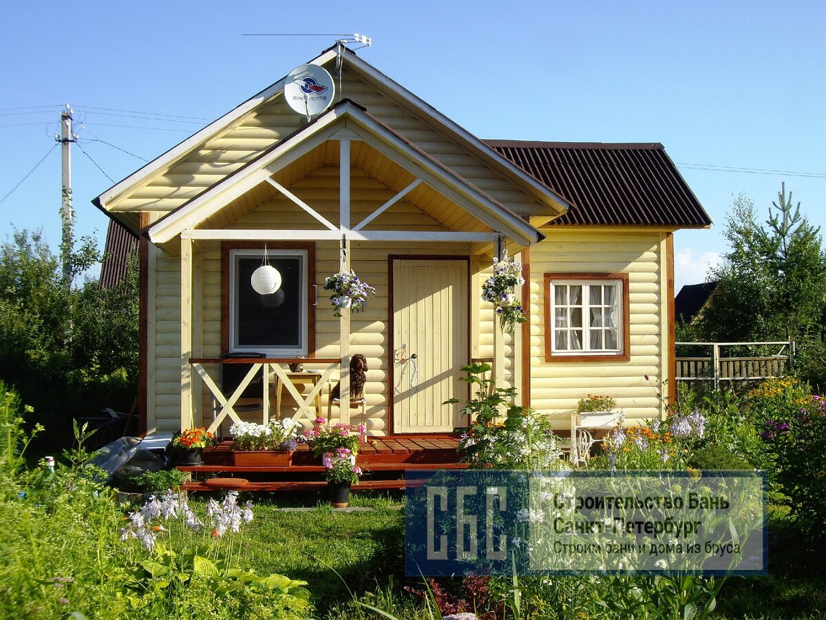 Брусовой дом 4х6м с террасой