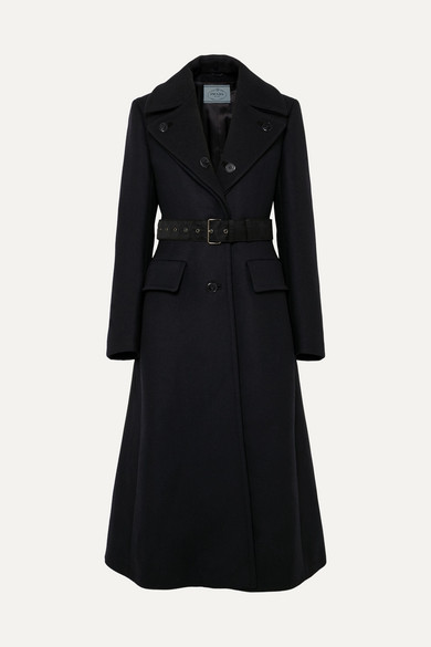 Belted wool-twill coat 