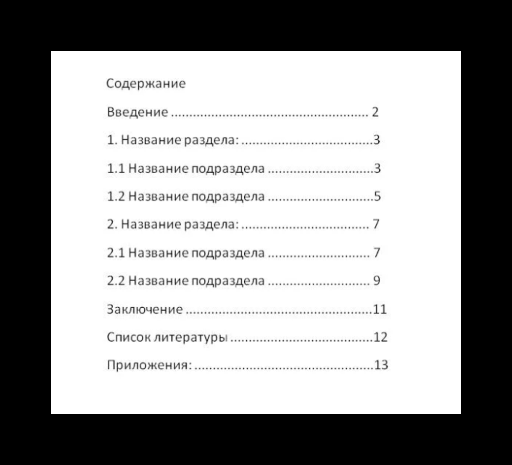 Образец реферата для студентов