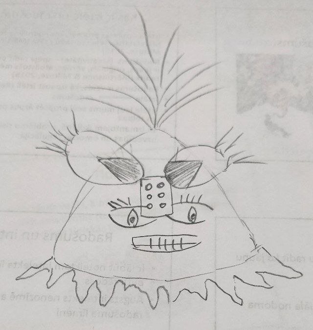 Фото моего сегодняшнего рисунка. Надо было быстро нарисовать несуществующее животное. Это было задание в рамках изучения разных механизмов творческого мышления, которые присуще людям.