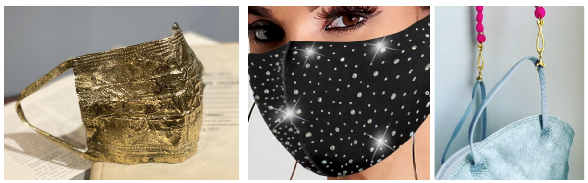 Золотые, со стразами, с яркими цепочками - каких только видов масок сегодня существует. Фото из соцсетей.
